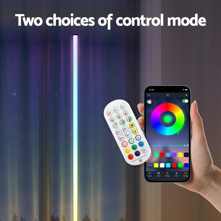 RGB LED Corner Floor Lamp with Remote Control 150CM - Homecoze