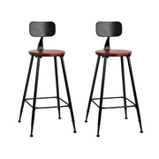 Alex (Set of 2) Industrial Bar Stools 74cm - Black - Homecoze