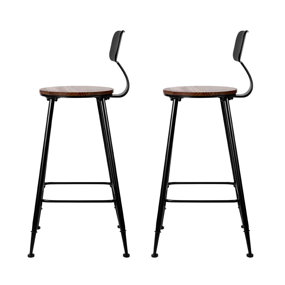 Alex (Set of 4) Industrial Bar Stools 74cm - Black - Homecoze