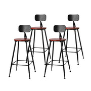 Alex (Set of 4) Industrial Bar Stools 74cm - Black - Homecoze
