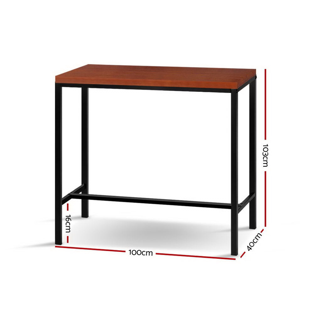 Industrial Styled Slimline Bar Table - Black/Maroon - Homecoze