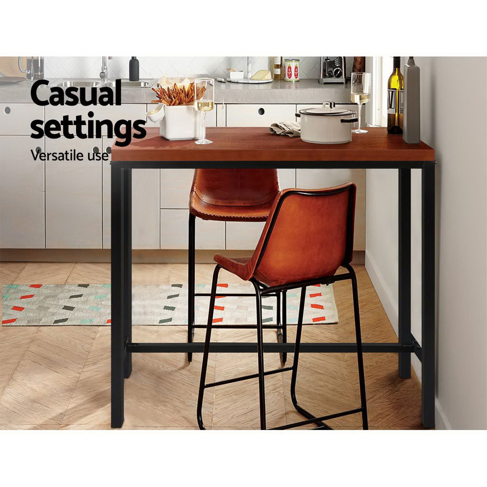 Industrial Styled Slimline Bar Table - Black/Maroon - Homecoze