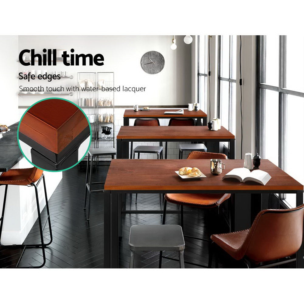 Industrial Styled Slimline Bar Table - Black/Maroon - Homecoze