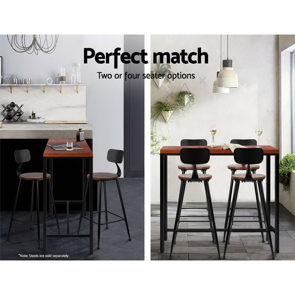 Industrial Styled Slimline Bar Table - Black/Maroon - Homecoze