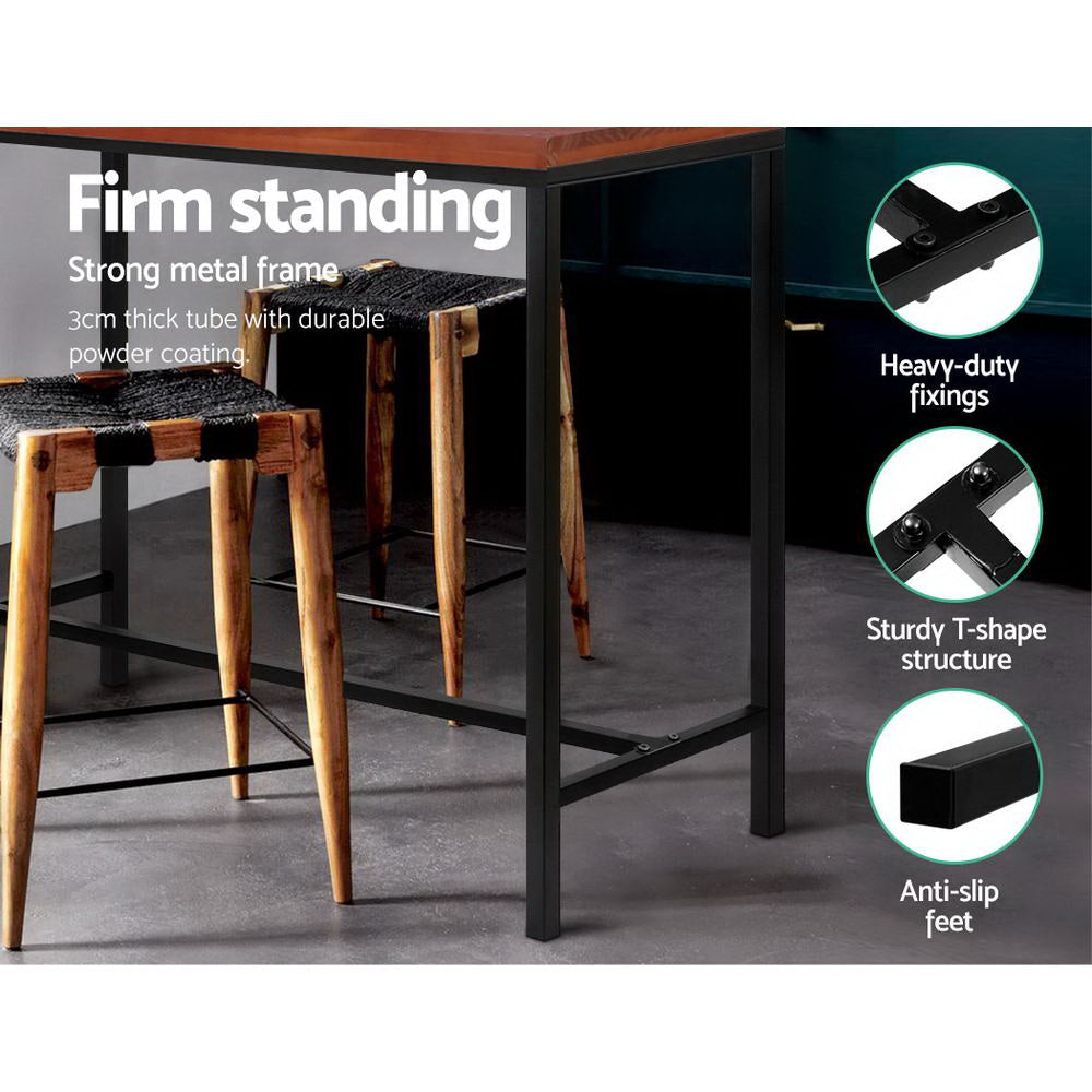 Industrial Styled Slimline Bar Table - Black/Maroon - Homecoze