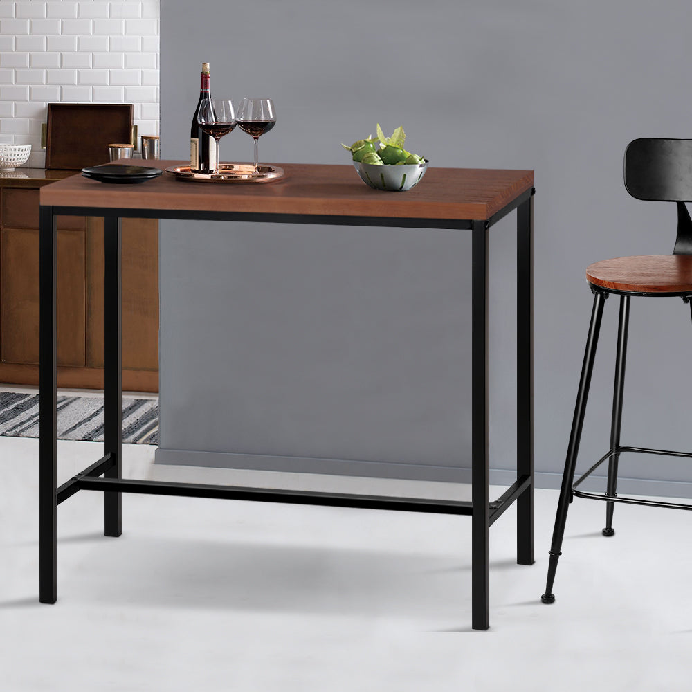 Industrial Styled Slimline Bar Table - Black/Maroon - Homecoze