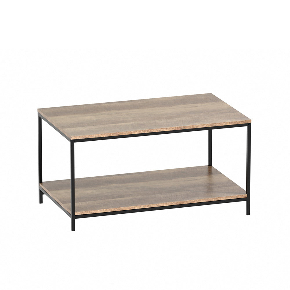 Rustic Vintage Style Wooden Coffee Table - Brown & Black - Homecoze
