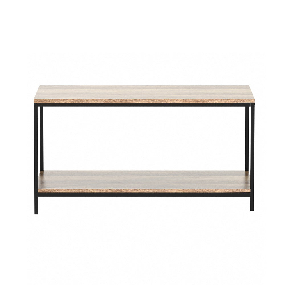 Rustic Vintage Style Wooden Coffee Table - Brown & Black - Homecoze