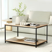 Rustic Vintage Style Wooden Coffee Table - Brown & Black - Homecoze