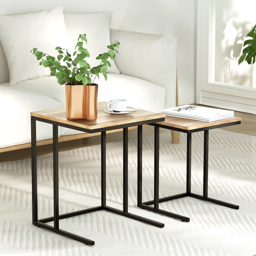 Darren (Set of 2) Nesting Side Tables – Walnut - Homecoze