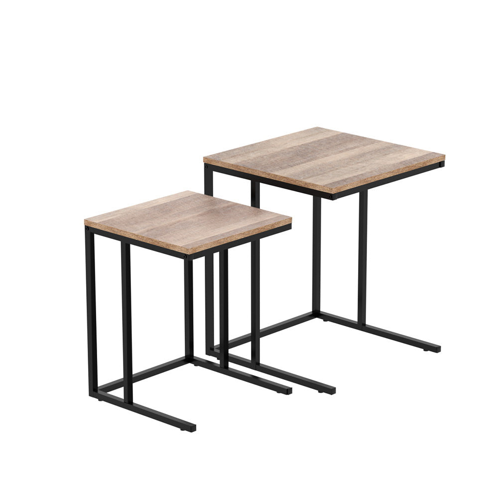 Darren (Set of 2) Nesting Side Tables – Walnut - Homecoze