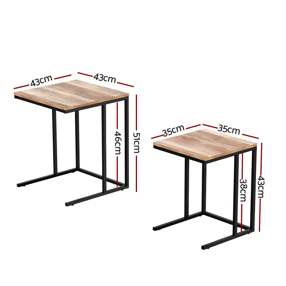 Darren (Set of 2) Nesting Side Tables – Walnut - Homecoze