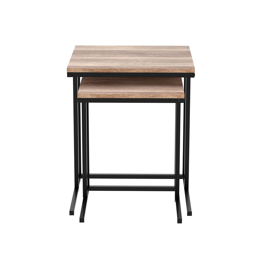 Darren (Set of 2) Nesting Side Tables – Walnut - Homecoze