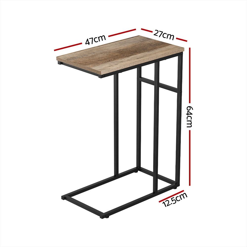 Coffee Side Table Laptop Desk - Oak & Black - Homecoze