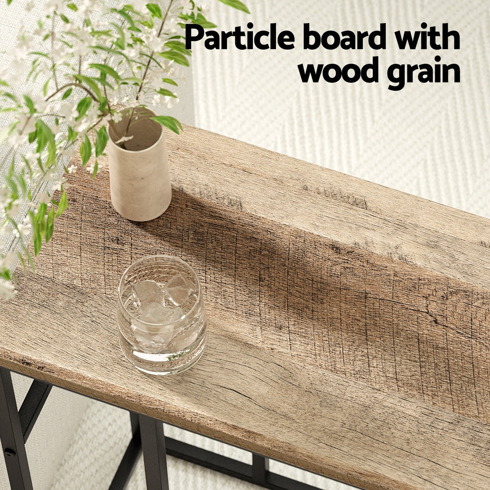 Coffee Side Table Laptop Desk - Oak & Black - Homecoze