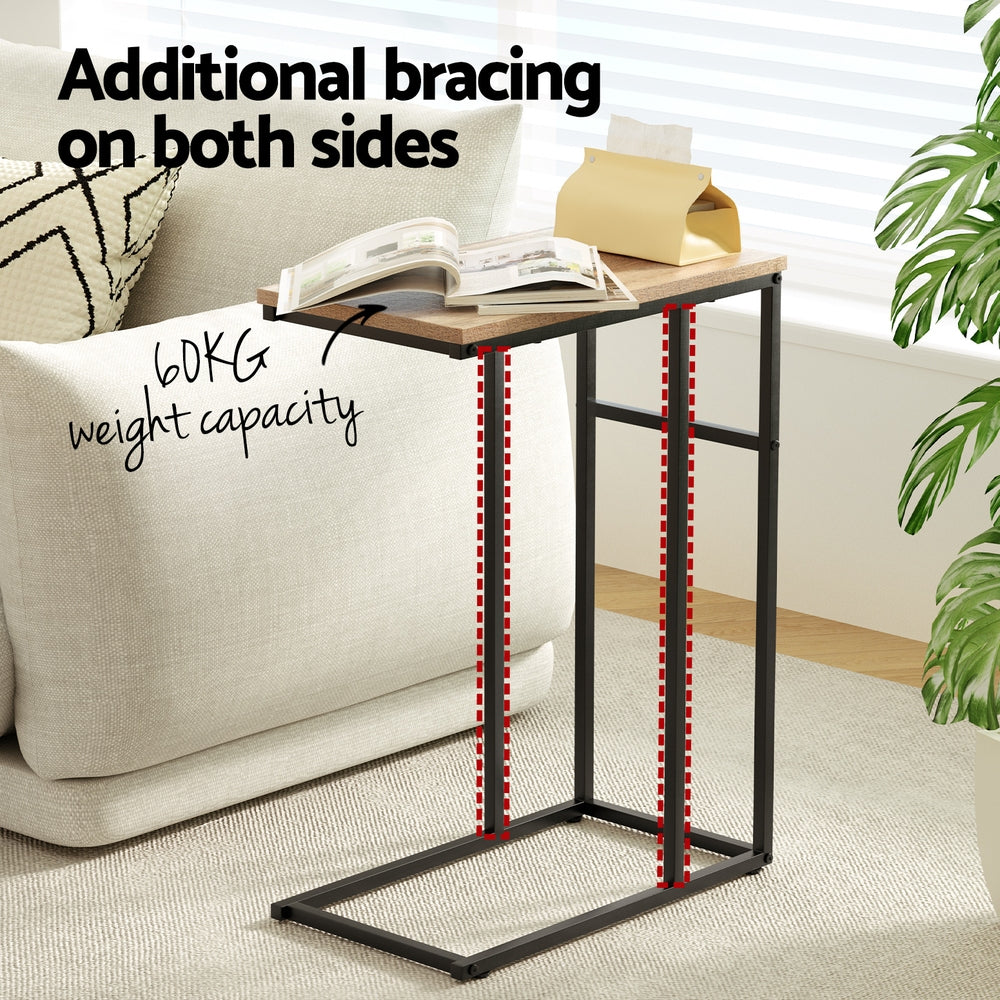 Coffee Side Table Laptop Desk - Oak & Black - Homecoze