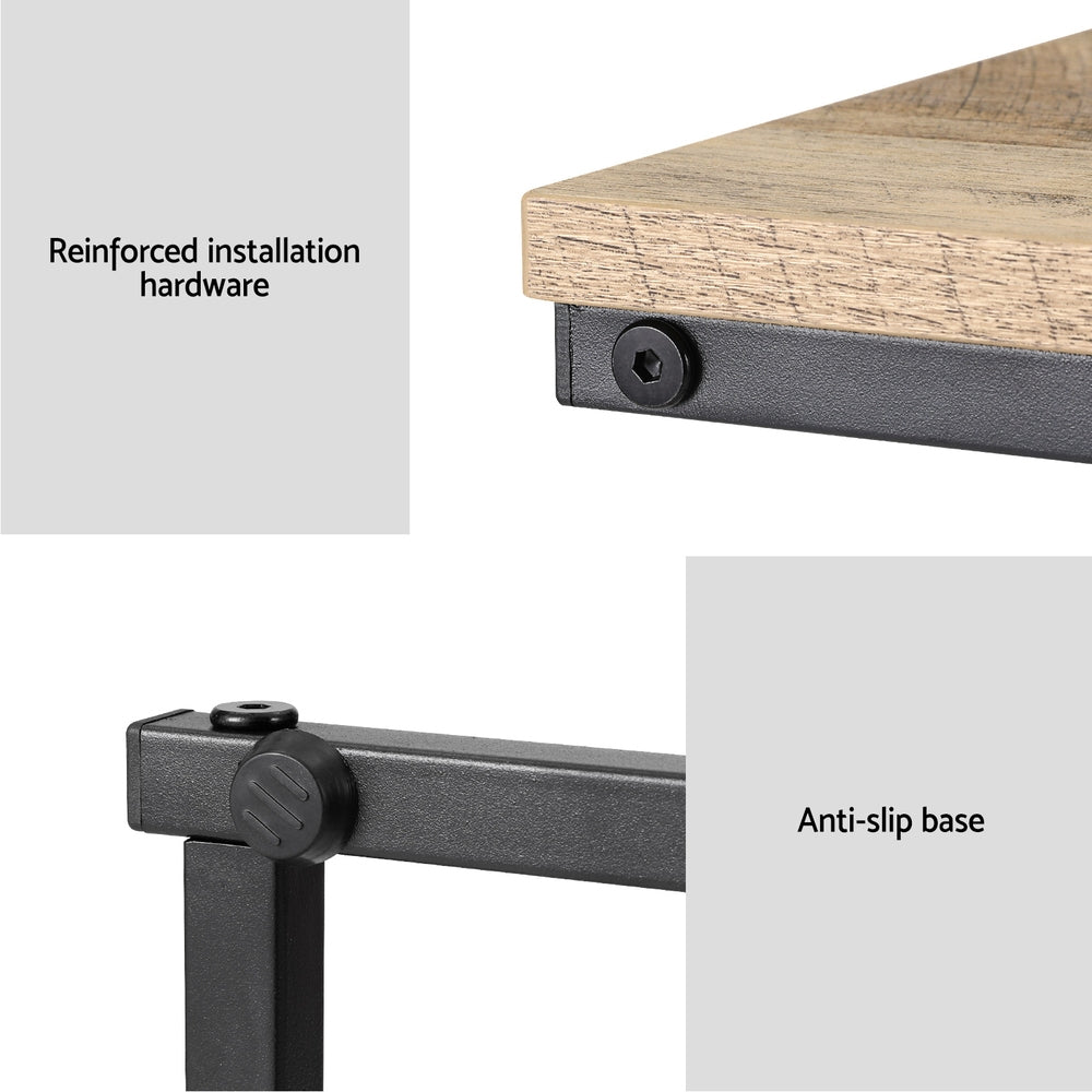 Coffee Side Table Laptop Desk - Oak & Black - Homecoze