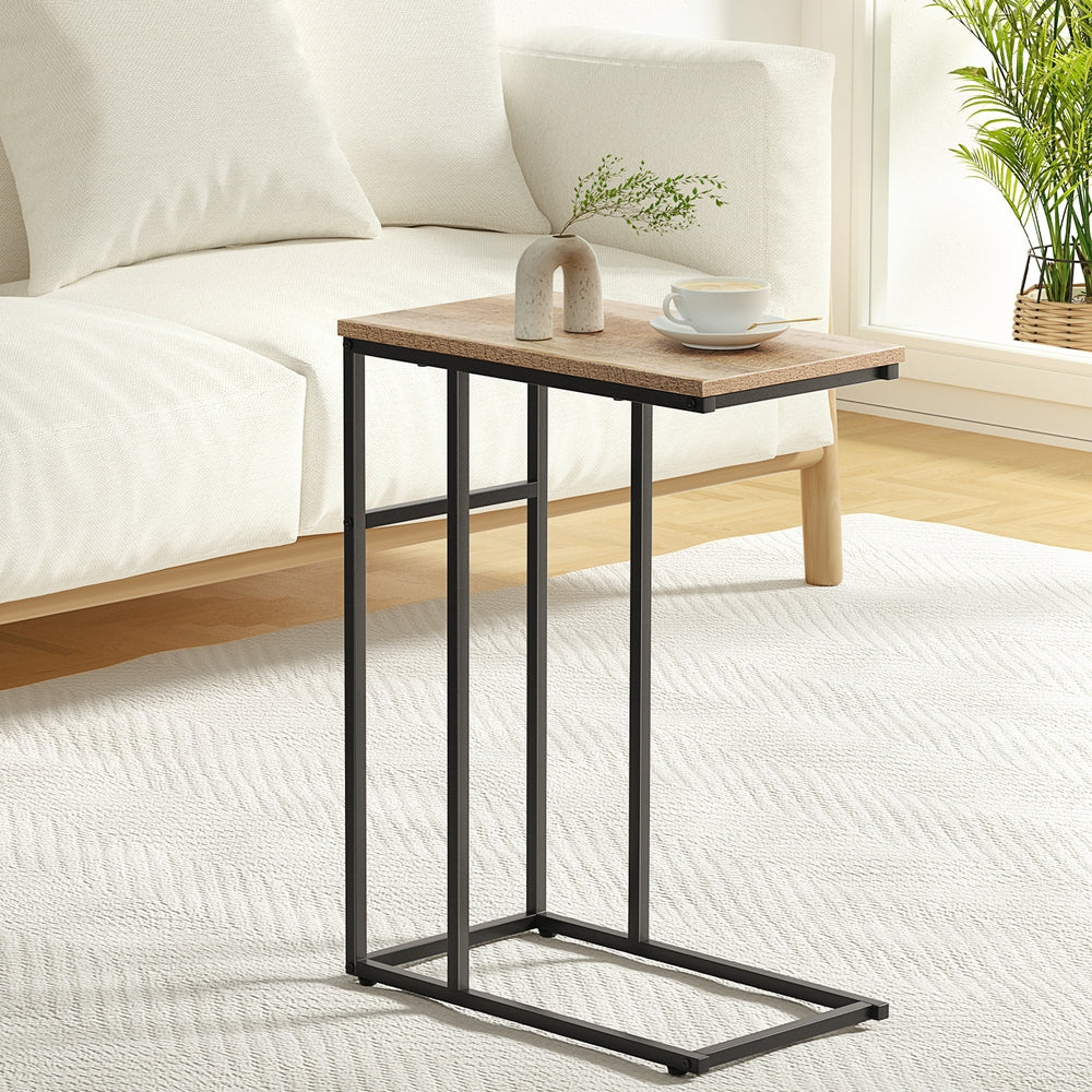 Coffee Side Table Laptop Desk - Oak & Black - Homecoze