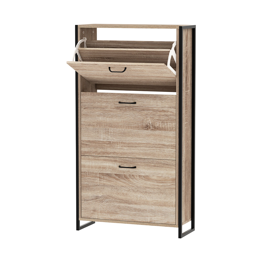 Contemporary Shoe Cabinet Storage Rack Organizer Metal Frame - Homecoze