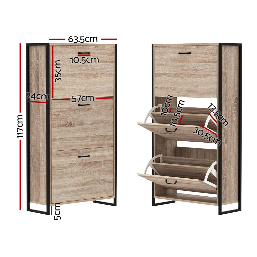Contemporary Shoe Cabinet Storage Rack Organizer Metal Frame - Homecoze