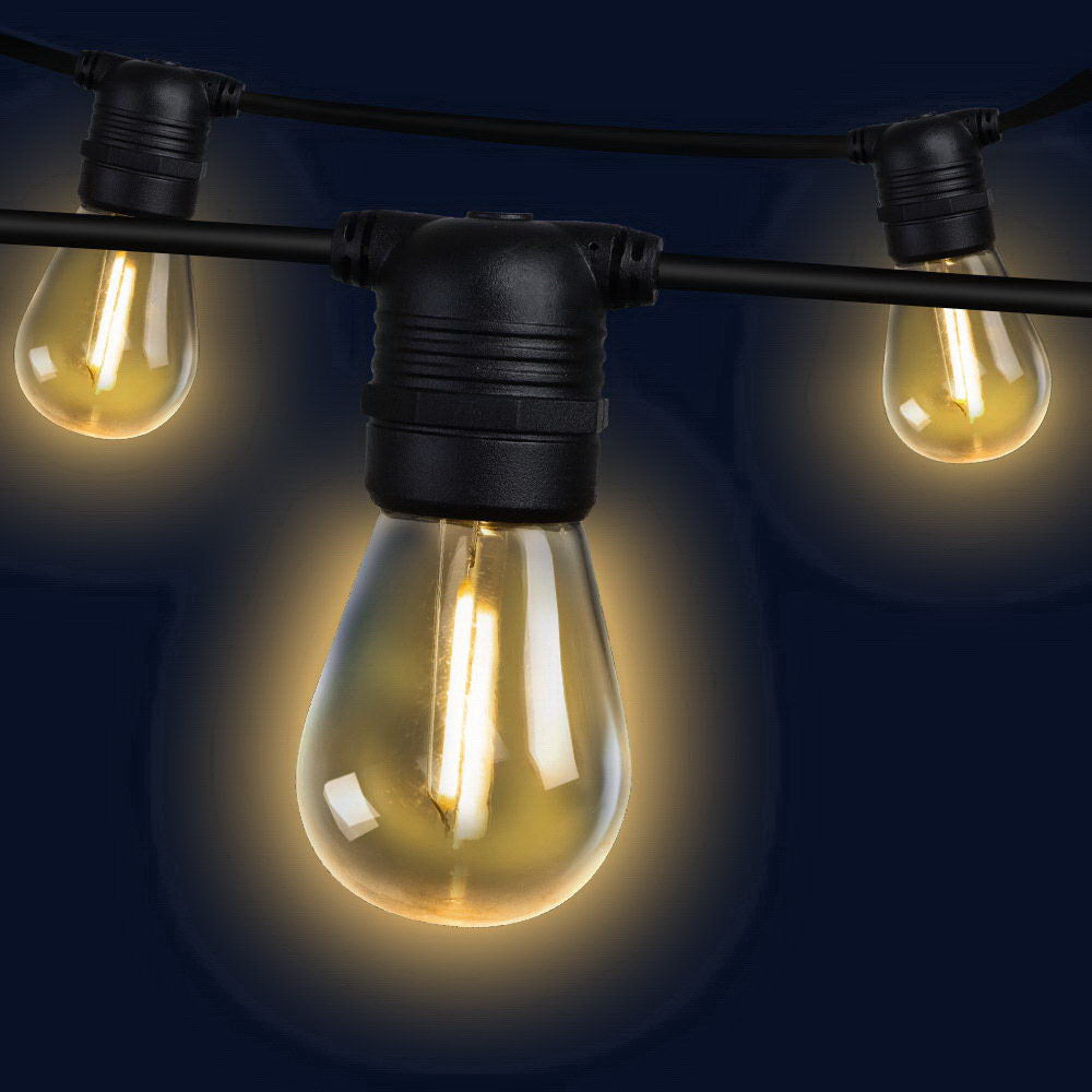 86m LED Festoon String Lights Indoor & Outdoor - 90 Medium Bulbs - Homecoze