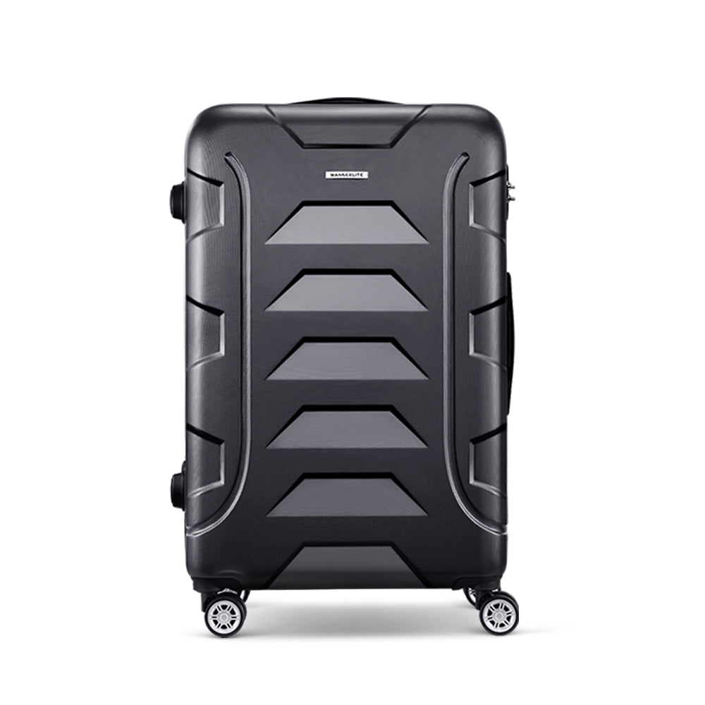 Wanderlite 28" 75cm Luggage Trolley Travel Suitcase Set TSA Hard Case Lightweight Strap - Homecoze