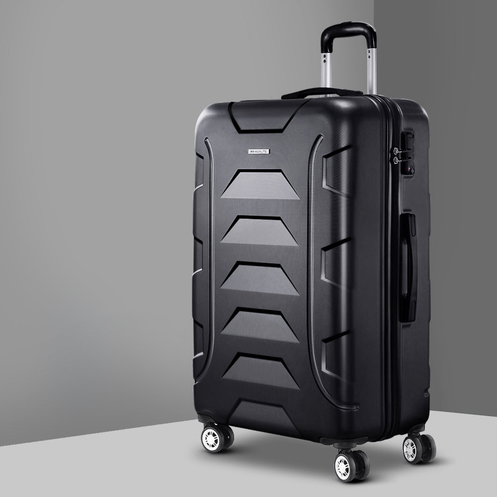 Wanderlite 28" 75cm Luggage Trolley Travel Suitcase Set TSA Hard Case Lightweight Strap - Homecoze
