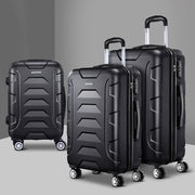 Wanderlite 3pc Luggage Travel Suitcase Set - Black - Homecoze