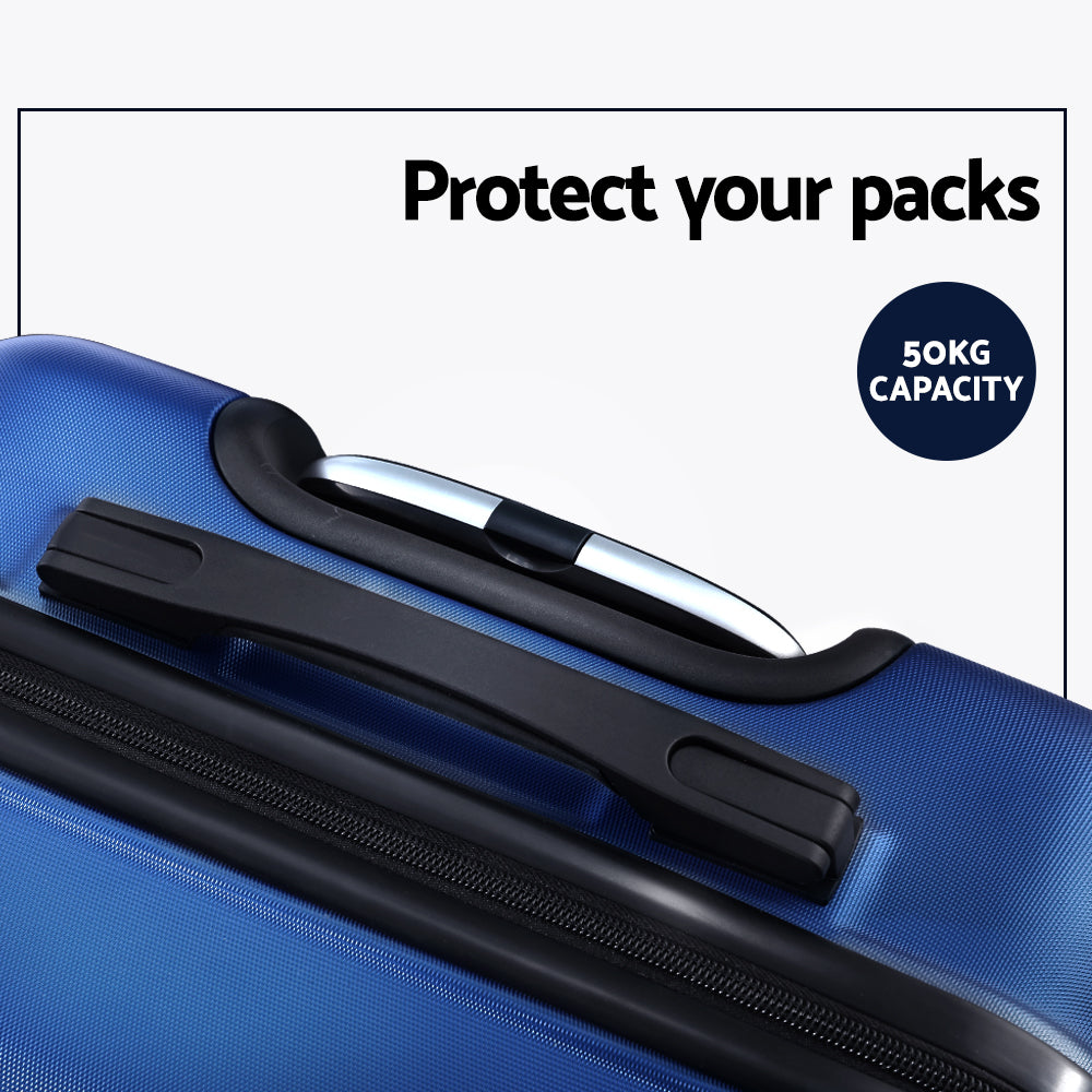 Wanderlite 3pc Luggage Travel Suitcase Set - Blue - Homecoze