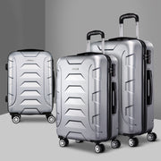 Wanderlite 3pc Luggage Travel Suitcase Set - Silver - Homecoze