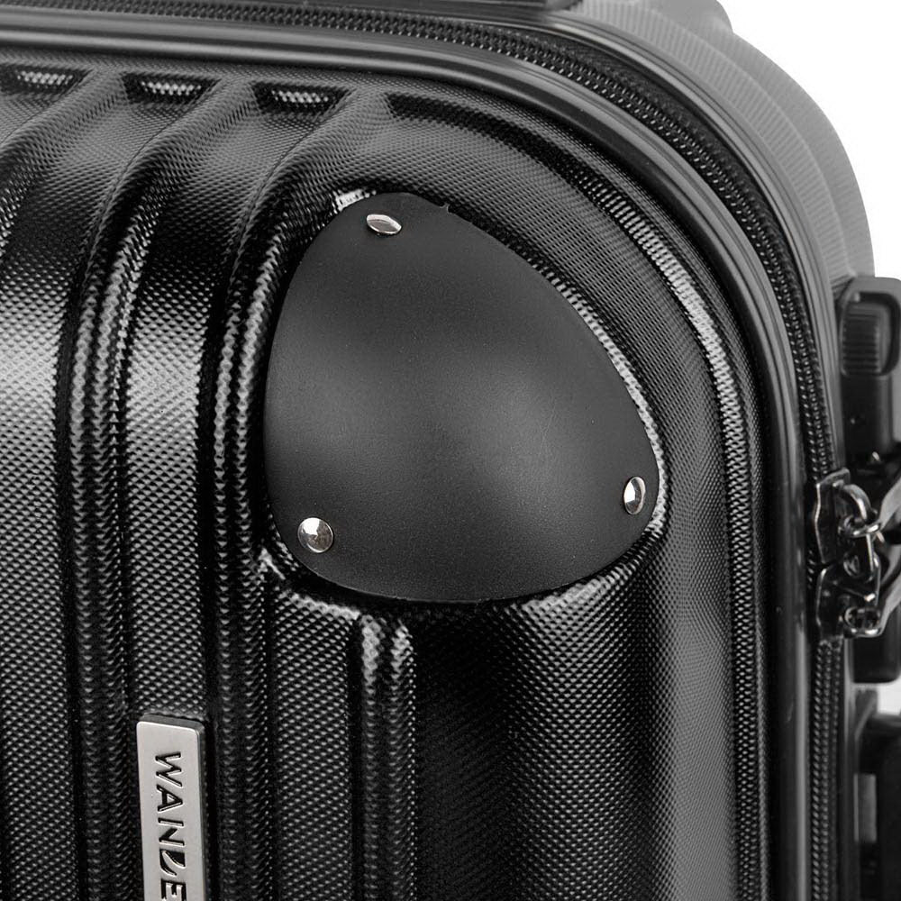 Wanderlite 28" 75cm Luggage Trolley Travel Set Suitcase Carry On Hard Case TSA Lock Lightweight Black - Homecoze
