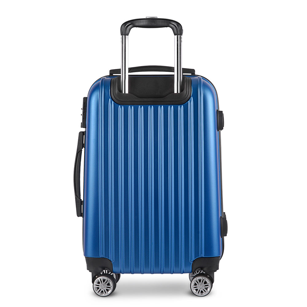 Wanderlite 28" 75cm Luggage Trolley Travel Suitcase Set Carry On Hard Case TSA Lock Lightweight Blue - Homecoze