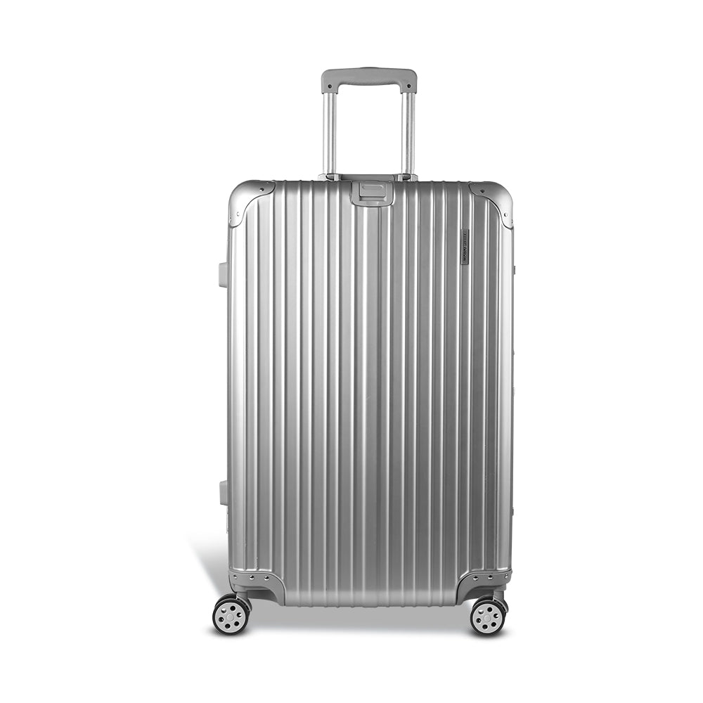 Wanderlite 28" TSA Lightweight Aluminium Luggage Suitcase - Silver - Homecoze
