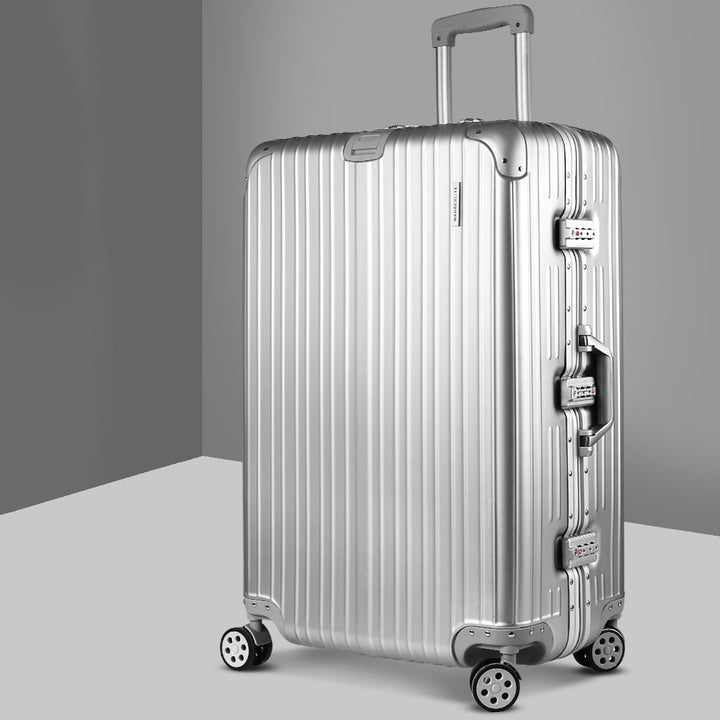 Wanderlite 28" TSA Lightweight Aluminum Luggage Suitcase - Silver