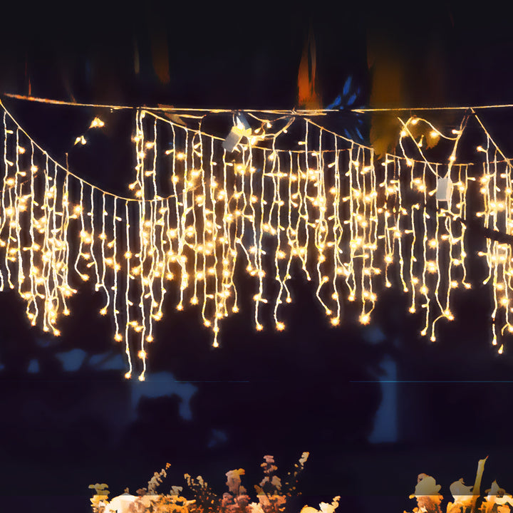 LED Curtain Fairy String Lights Wedding Warm White 300 LED-1836526716055588870