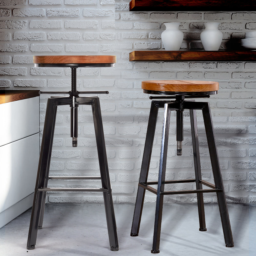 Levede 2x Bar Stools Industrial Kitchen-1831592592899444742