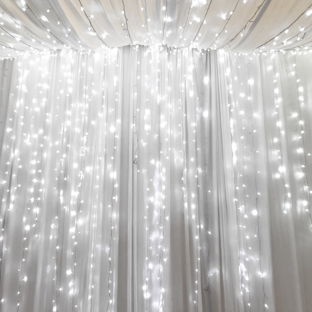 EMITTO LED Curtain Fairy Lights Wedding 3*2m Cool White 3x2 Meter-1831593043778736135