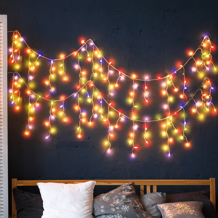 300 LED Curtain Fairy String Lights Multi Colour-1836526715896205319