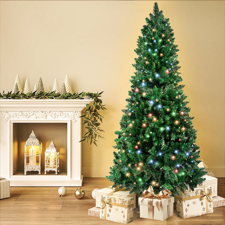 8FT Slim LED Prelit Christmas Tree - 1200 Tips - Homecoze