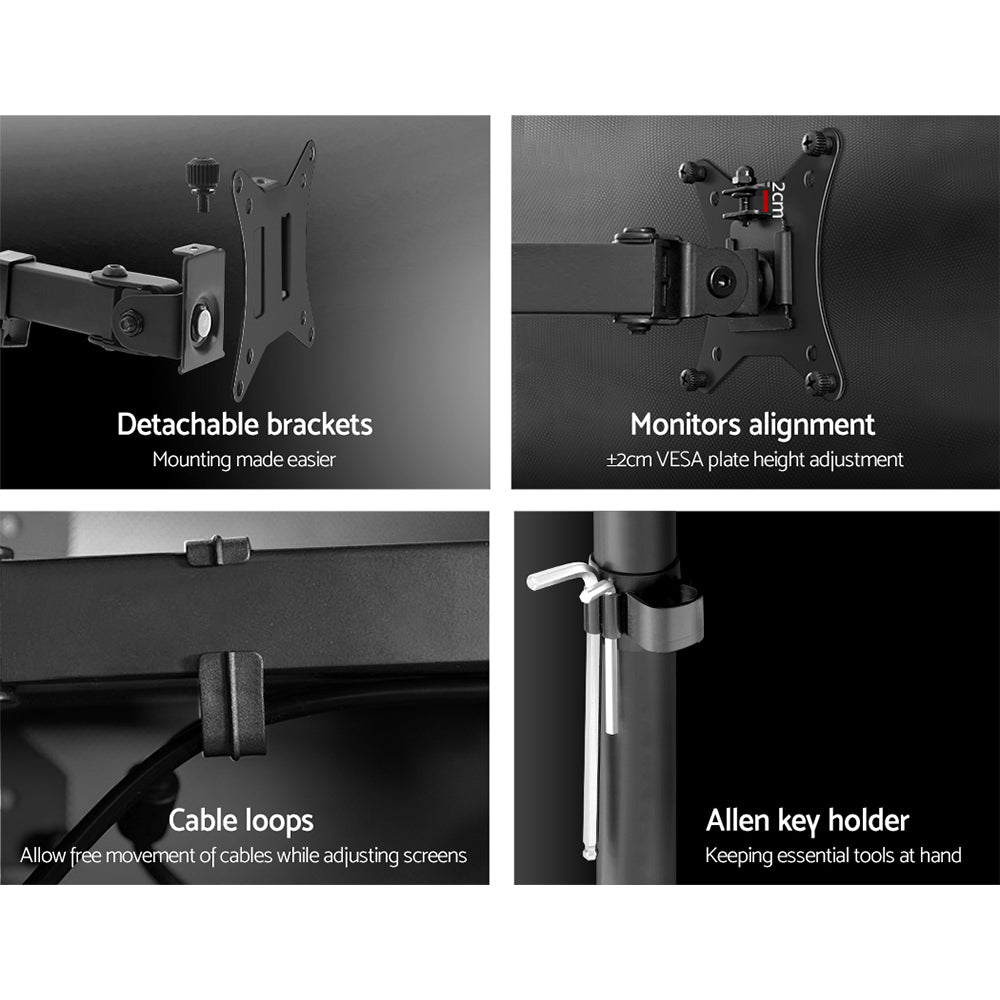 Dual Monitor Arm Adjustable Desk Mount - Homecoze