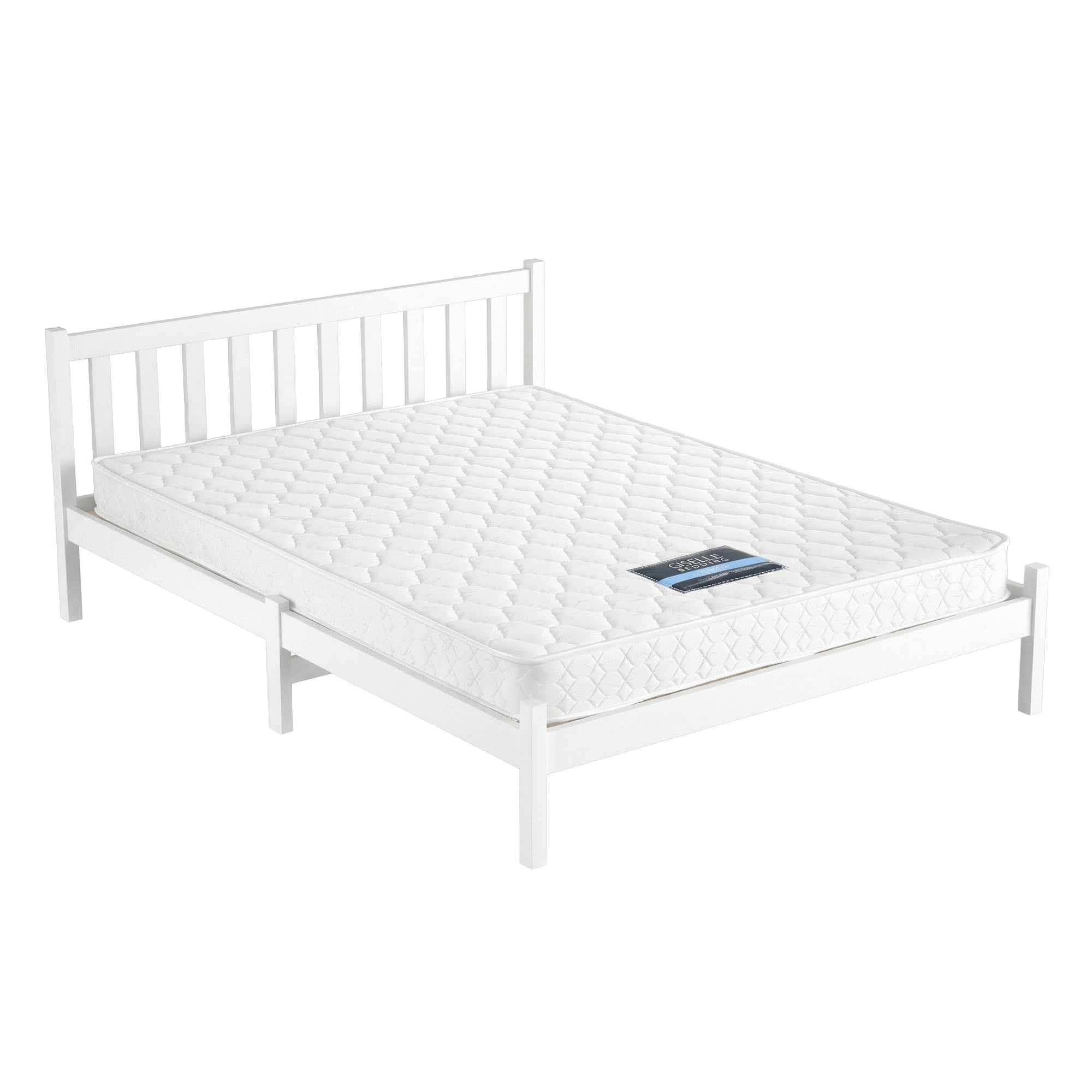 Dayton (Double) Bed Frame & Mattress Set - White