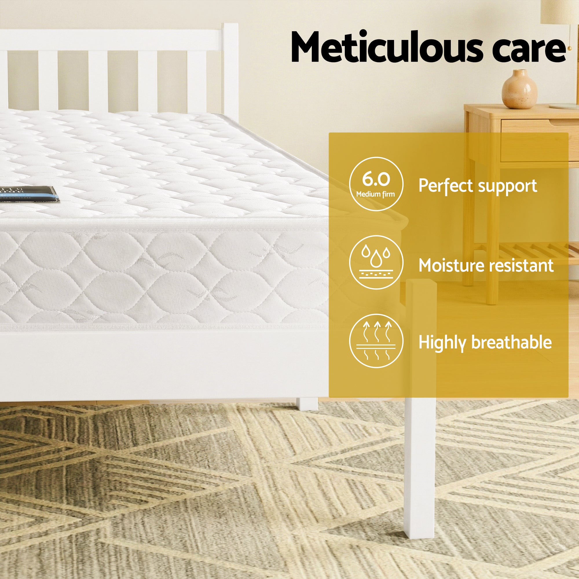 Dayton (Double) Bed Frame & Mattress Set - White