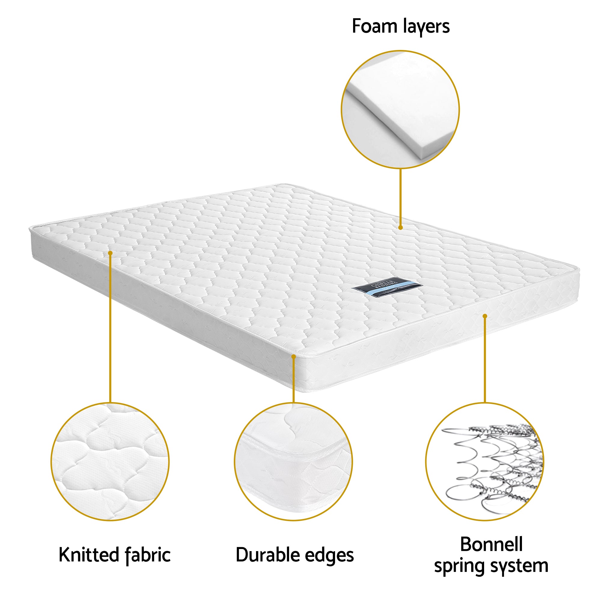Dayton (Double) Bed Frame & Mattress Set - White