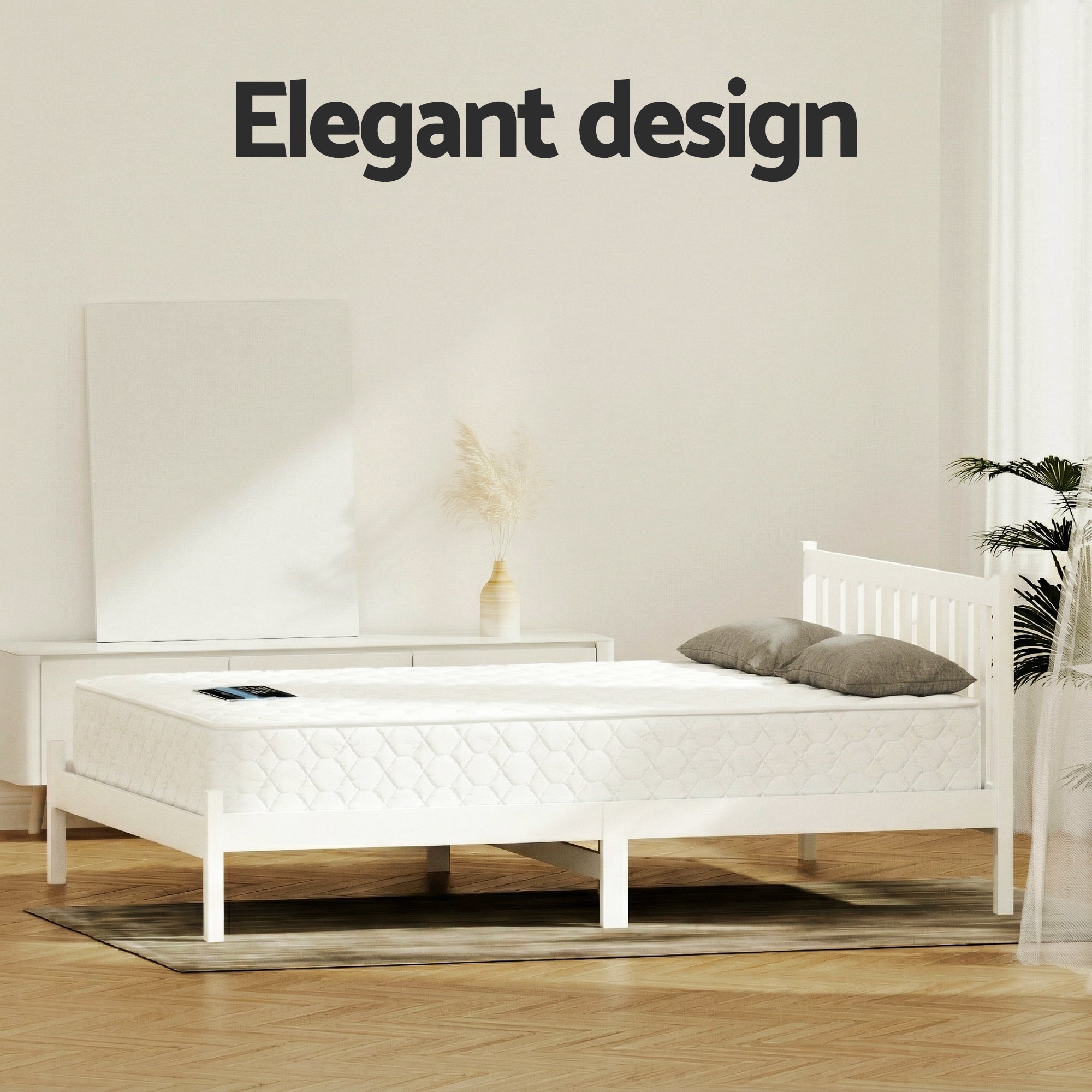 Dayton (Double) Bed Frame & Mattress Set - White
