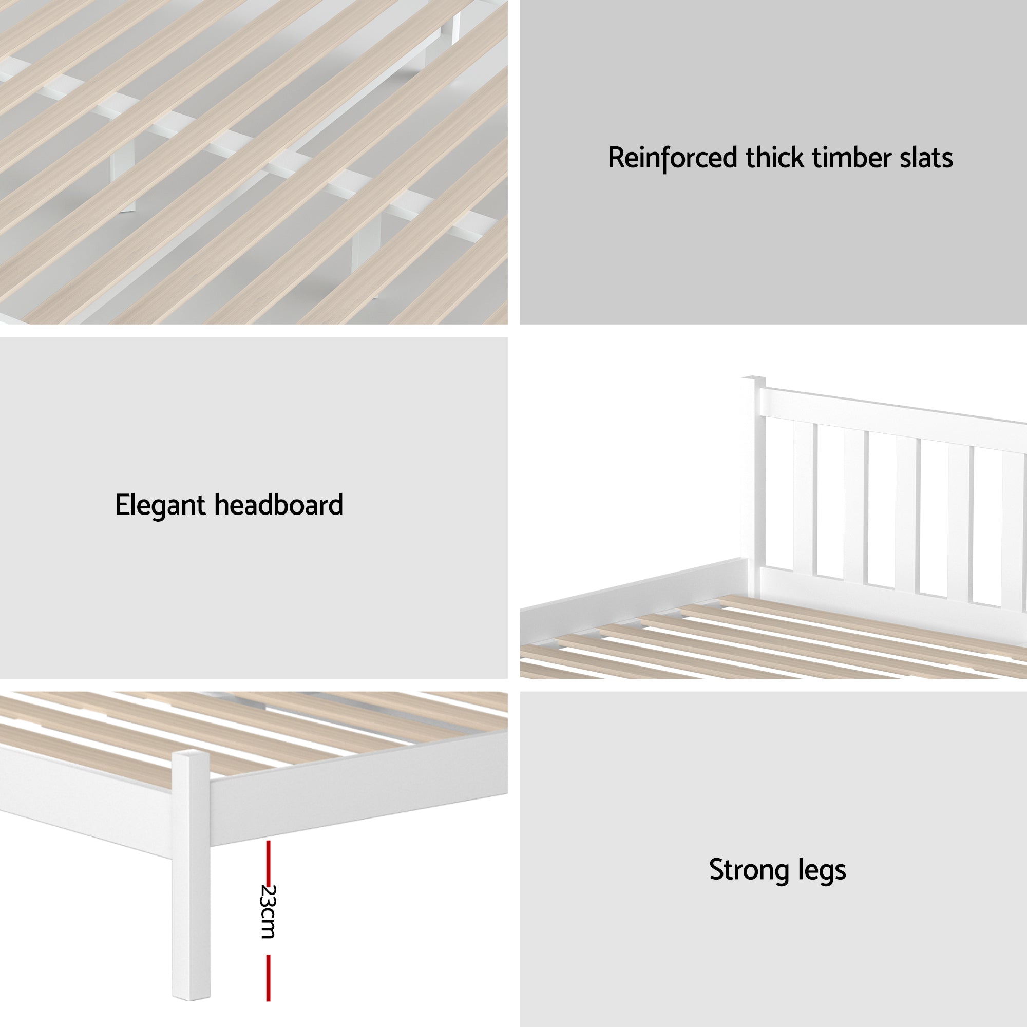 Dayton (Double) Bed Frame & Mattress Set - White