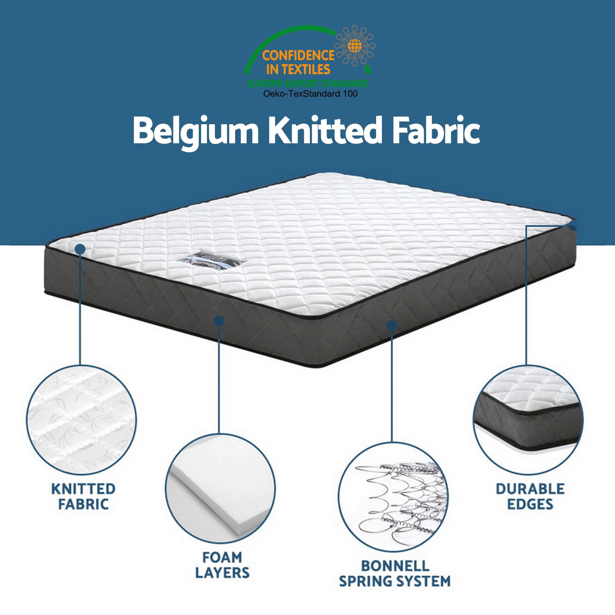 Dayton (Single) Bed Frame & Mattress Set - White