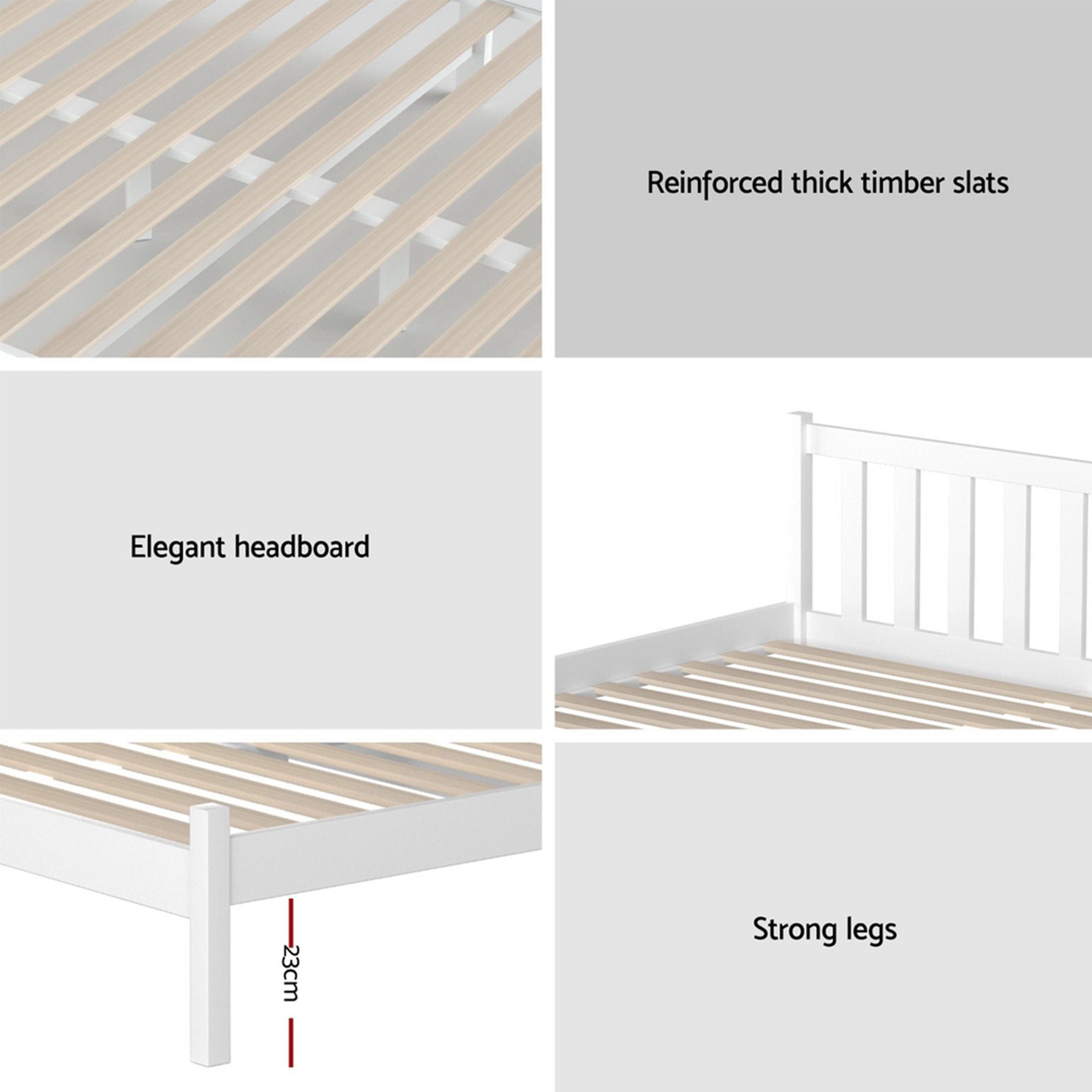 Dayton (Single) Bed Frame & Mattress Set - White