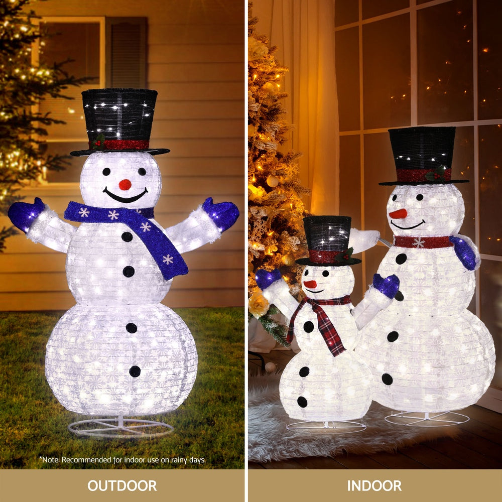 155cm Snowman Set 3D Christmas Motif Light LED - Homecoze