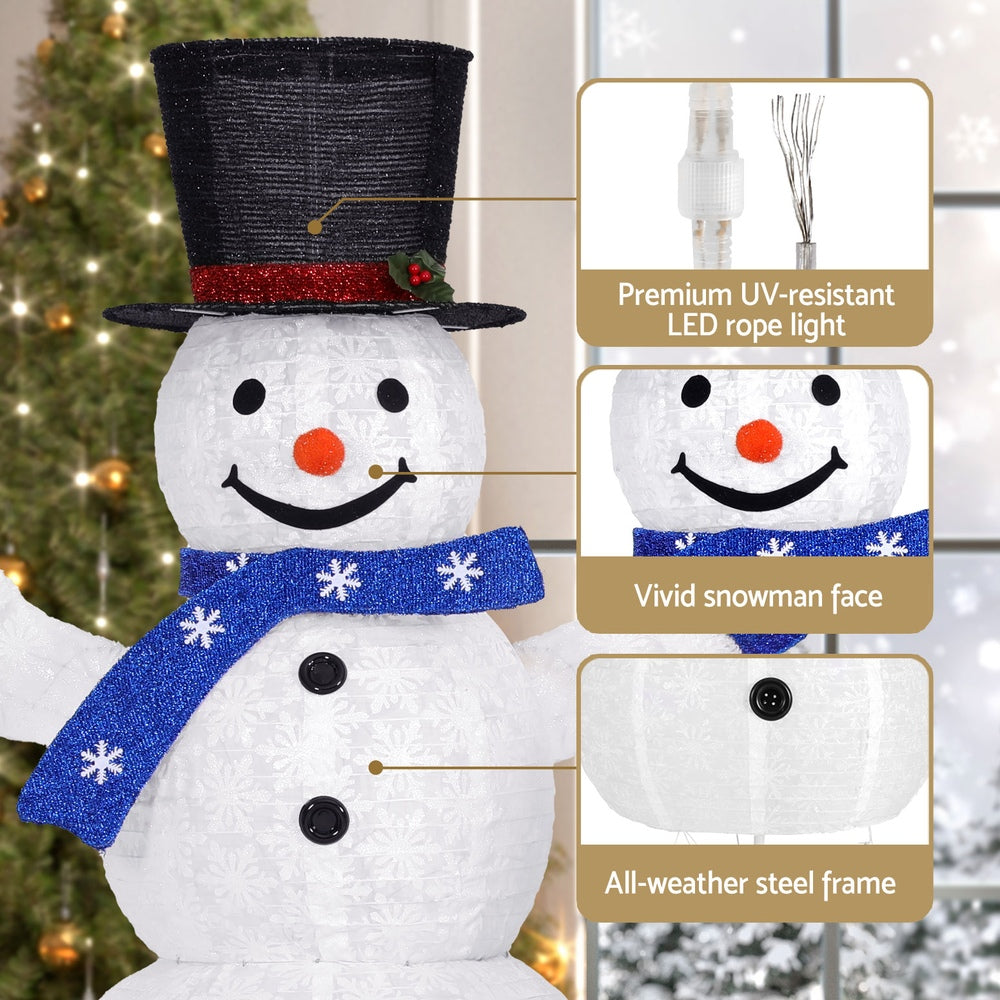 155cm Snowman Set 3D Christmas Motif Light LED - Homecoze
