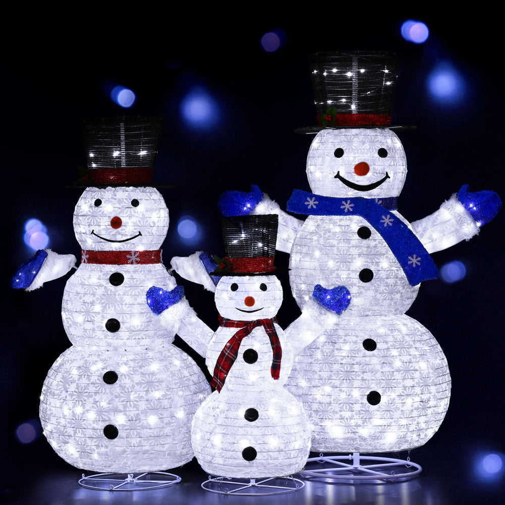 155cm Snowman Set 3D Christmas Motif Light LED